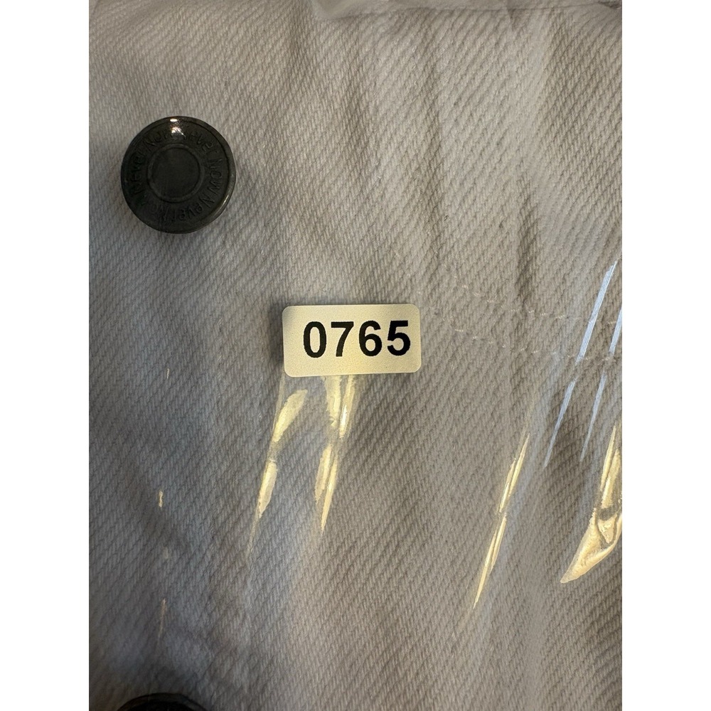 Never Now White Cropped Denim Vest, Large, Pristine - Picture 7 of 7